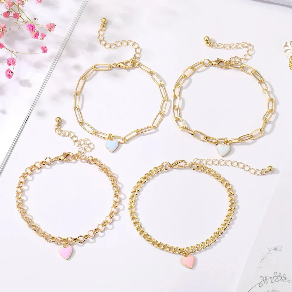 Maliben | Pastel Heart Bracelet Stack