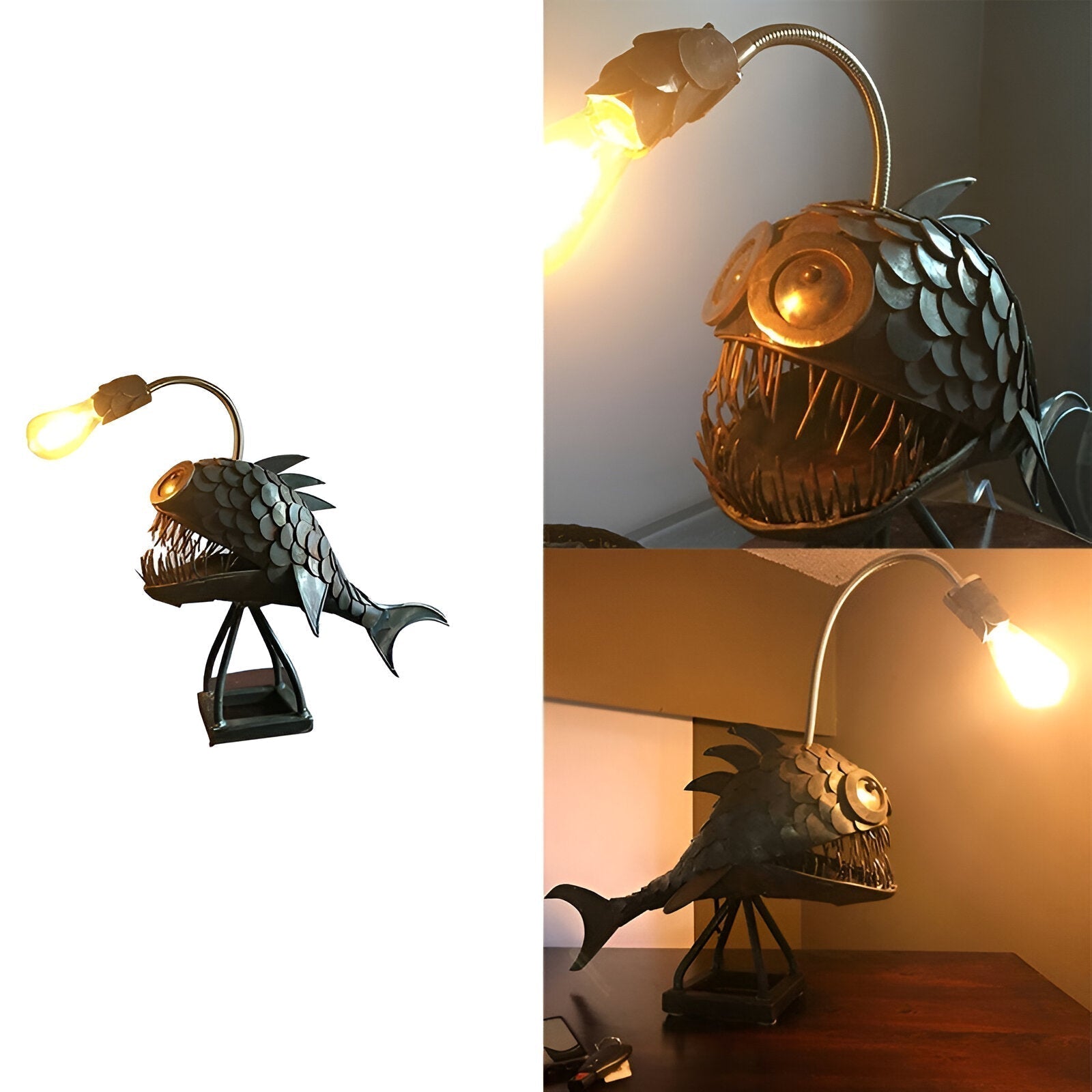 Maliben Steampunk Angler Fish Lamp – Cool & Unusual Floor Lamp for Your Home