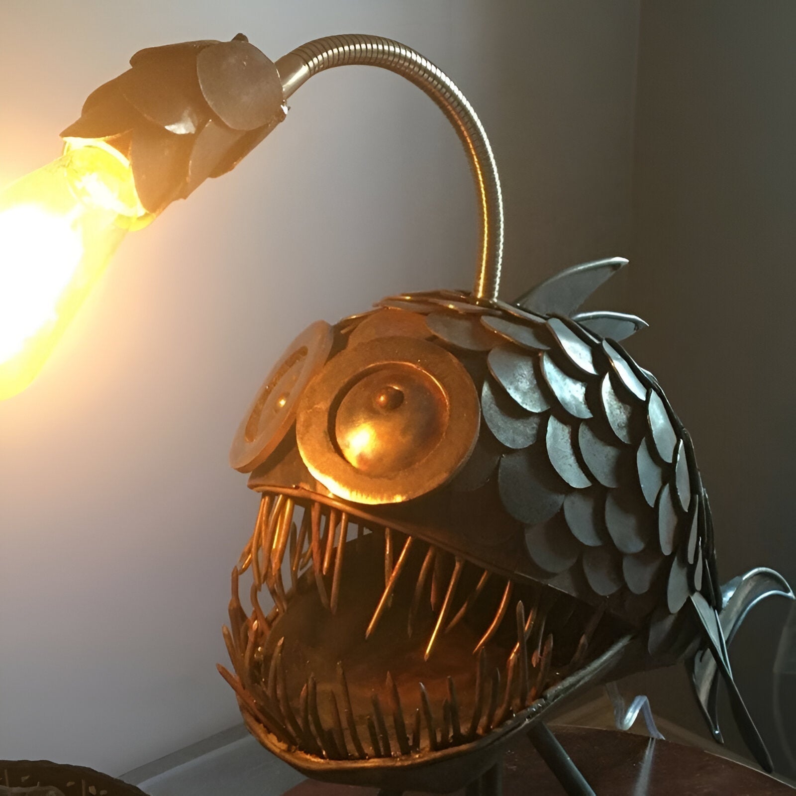 Maliben Steampunk Angler Fish Lamp – Cool & Unusual Floor Lamp for Your Home