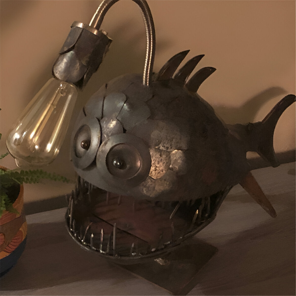 Maliben Steampunk Angler Fish Lamp – Cool & Unusual Floor Lamp for Your Home