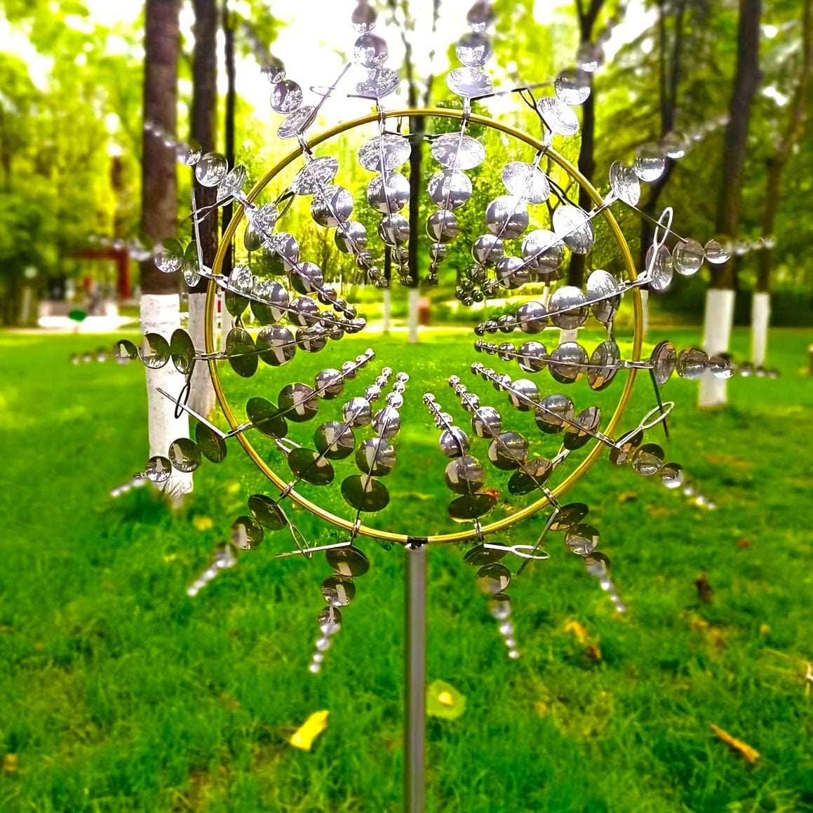 Maliben | 1 Piece Magical Metal Windmill, 3D Metal Outdoor Wind Chime for Yard and Garden, Unique Metal Kinetic Wind Sculptures & Wind Chime, Wind Catcher Metal Outdoor Lawn Terrace Decoration Wind Sculpture