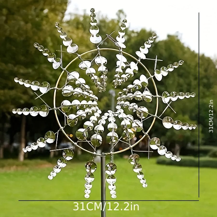 Maliben | 1 Piece Magical Metal Windmill, 3D Metal Outdoor Wind Chime for Yard and Garden, Unique Metal Kinetic Wind Sculptures & Wind Chime, Wind Catcher Metal Outdoor Lawn Terrace Decoration Wind Sculpture