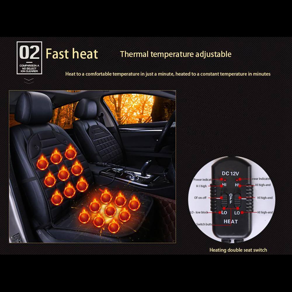 Maliben | Universal 2pcs/Set 12v Heated Car Seat Cushion Pad