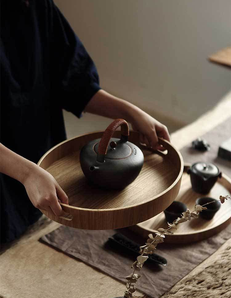 Maliben | Slim, round serving trays made of wood