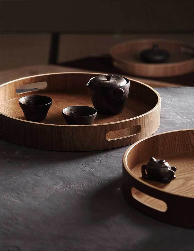 Maliben | Slim, round serving trays made of wood