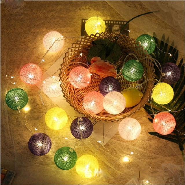 Maliben | Led Cotton Ball String Lights