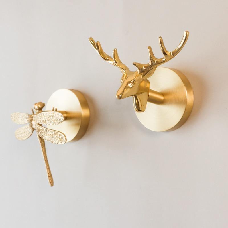 Maliben | Gold Brass Wall Hooks – Handmade Animal Designs For Stylish Wall Decoration