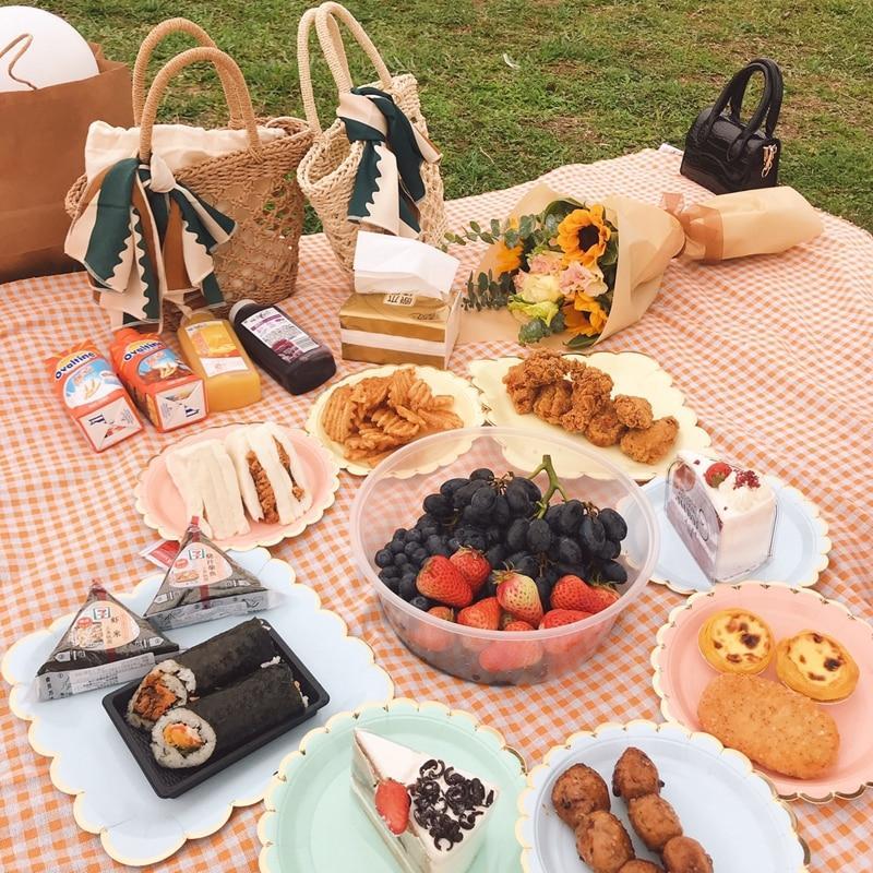 Maliben Clementine Gingham Picnic Blanket