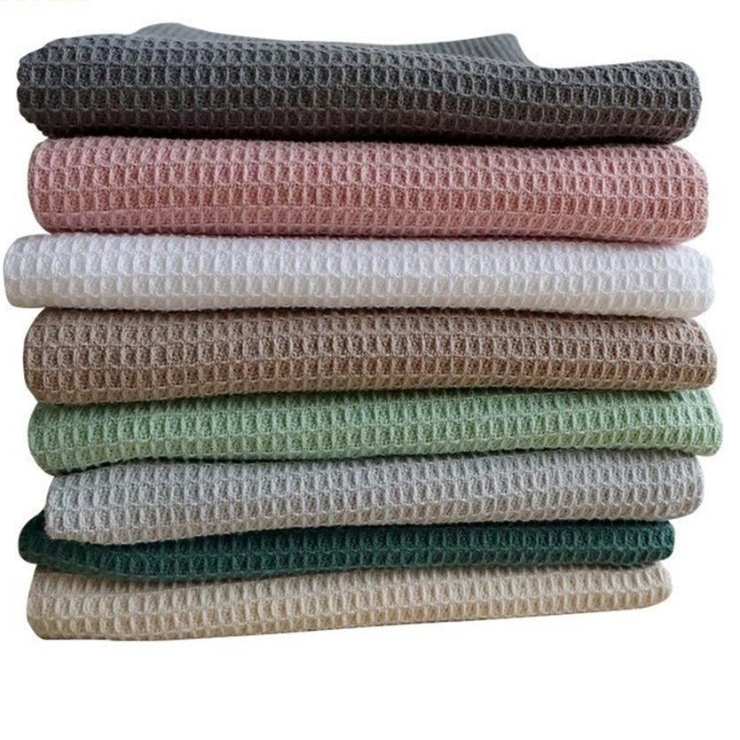 Maliben | Waffle Fabric Cotton Kitchen Towel Set (Set of 2)