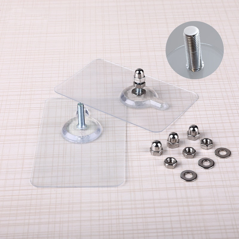 Maliben | 10 Pieces Heavy Duty Punch-Free Transparent Adhesive Hooks