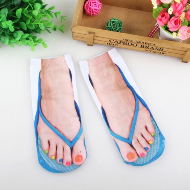 Maliben | 3d Printed Funny Flip Flops Socks