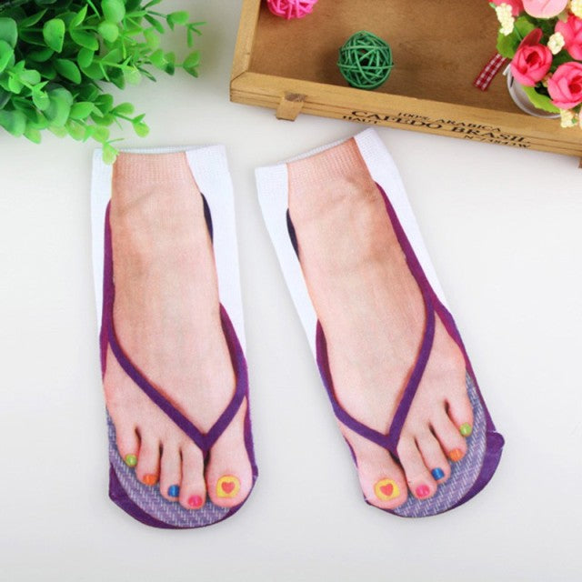 Maliben | 3d Printed Funny Flip Flops Socks