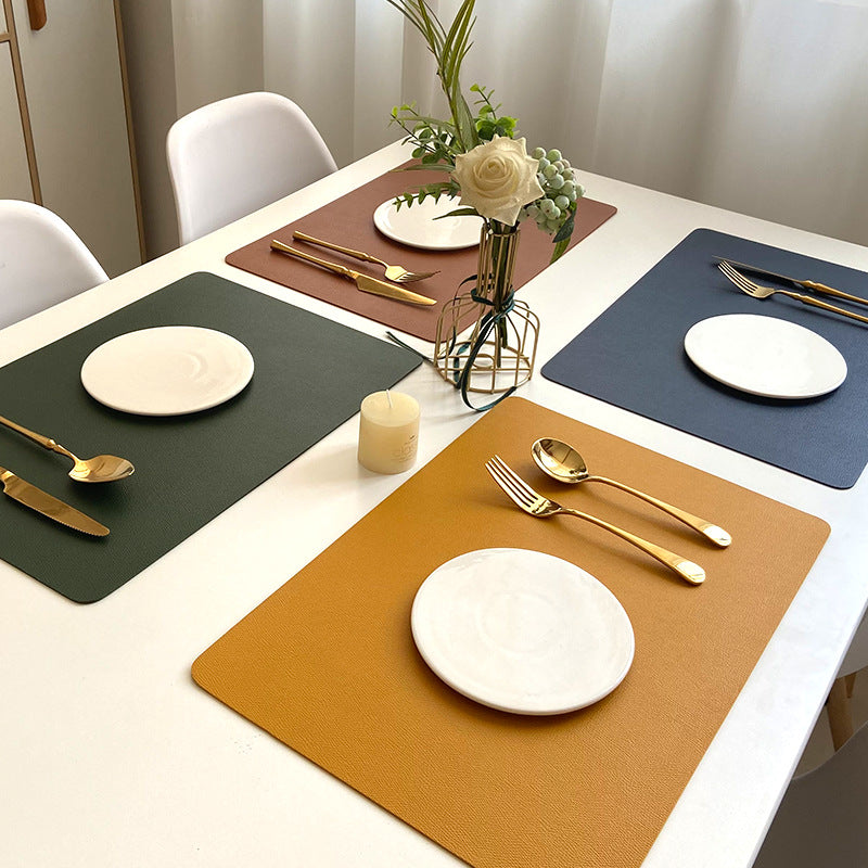 Maliben | Modern rectangular waterproof PU leather placemats