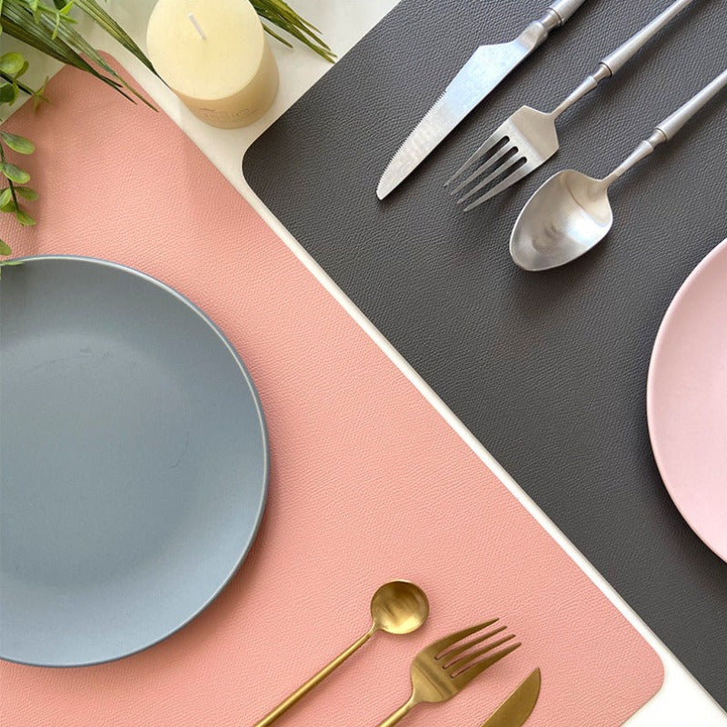 Maliben | Modern rectangular waterproof PU leather placemats