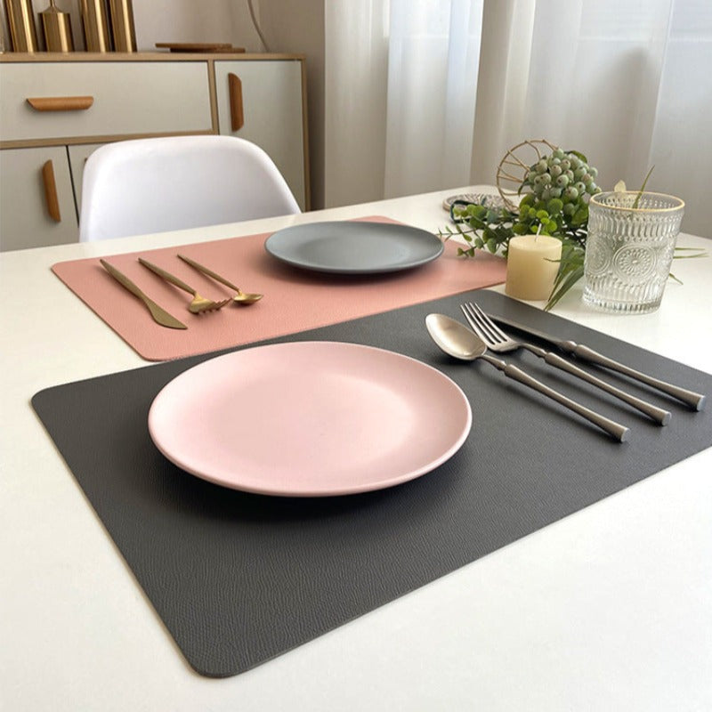 Maliben | Modern rectangular waterproof PU leather placemats