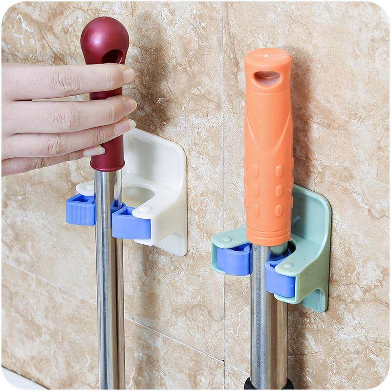 Maliben | 2pcs/Lot Home Clip Mop Hooks No Trace Mop Holder