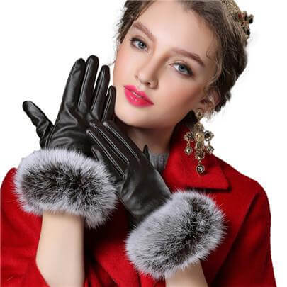 Maliben | Women Genuine Rabbit Fur Gloves