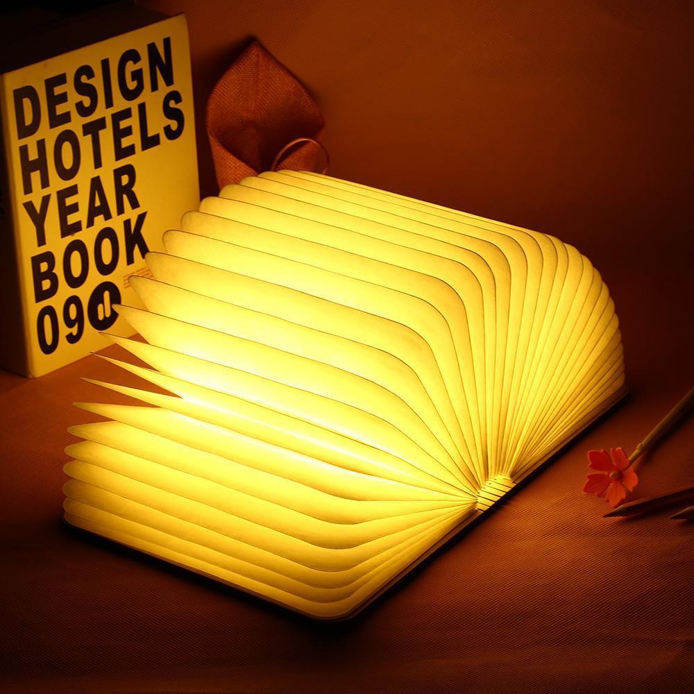 Maliben | Led Foldable 360 Wooden Book Night Lamp Desk Light Usb Rechargeable