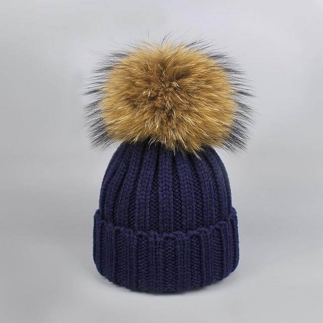 Maliben | Warm Knitted Fur Hat Scarf Set