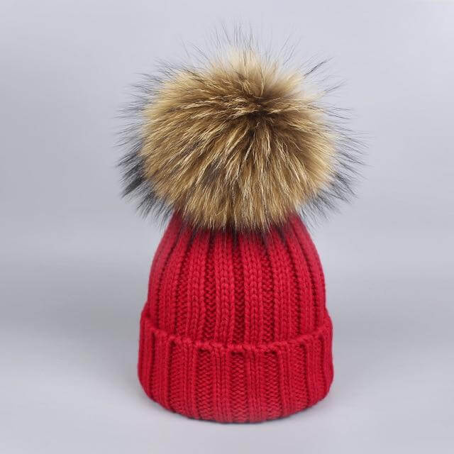 Maliben | Warm Knitted Fur Hat Scarf Set