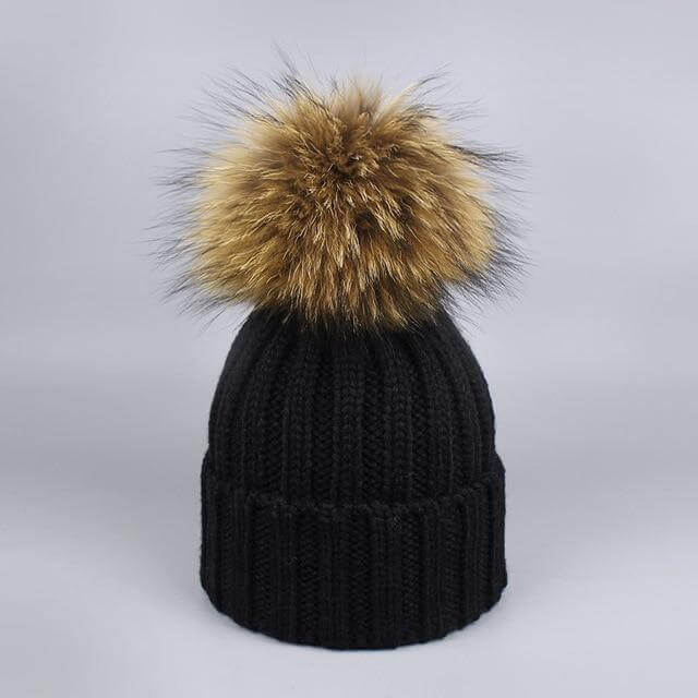 Maliben | Warm Knitted Fur Hat Scarf Set