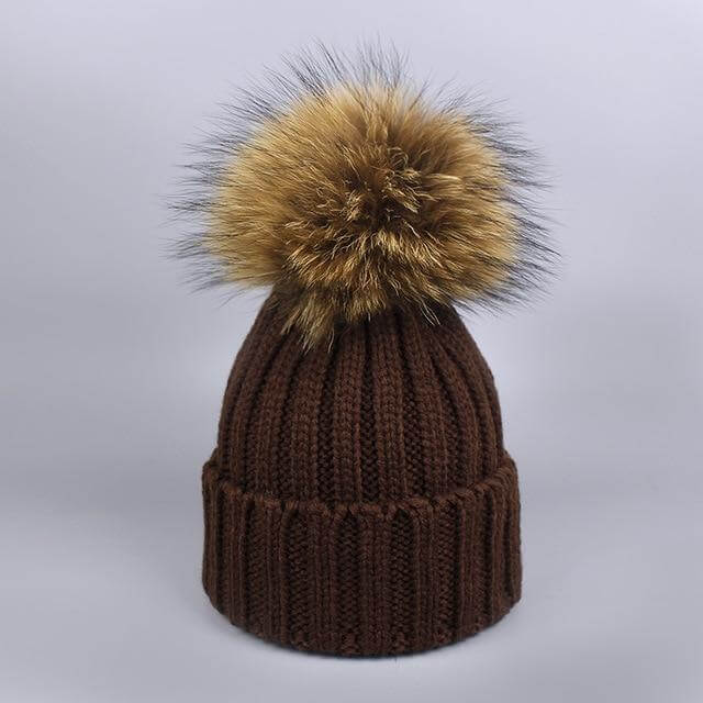 Maliben | Warm Knitted Fur Hat Scarf Set