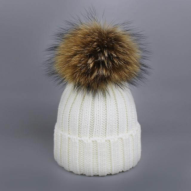 Maliben | Warm Knitted Fur Hat Scarf Set
