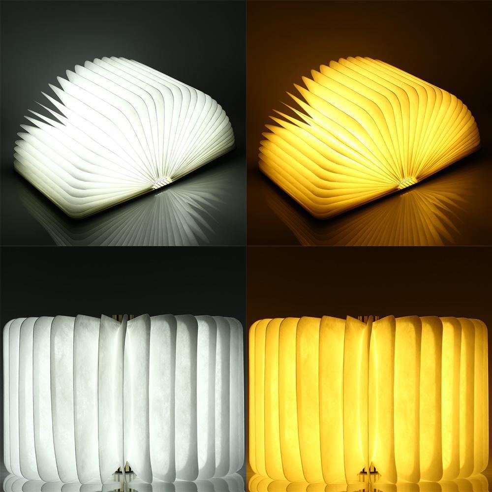 Maliben | Led Foldable 360 Wooden Book Night Lamp Desk Light Usb Rechargeable