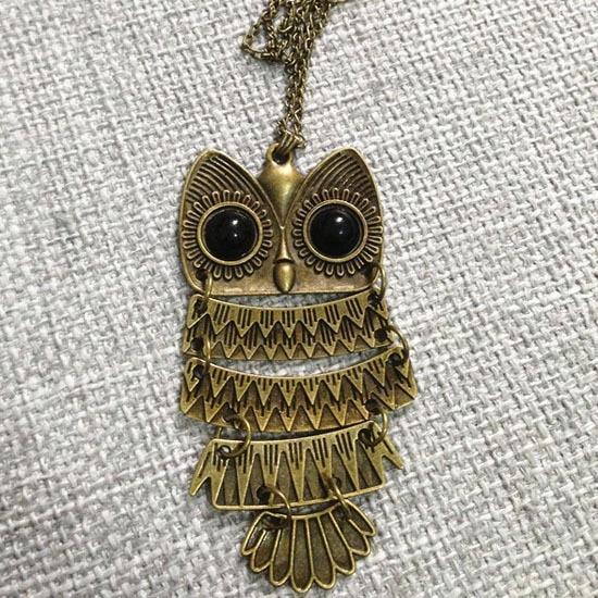 Maliben | Women Sweater Owl Chain Necklace