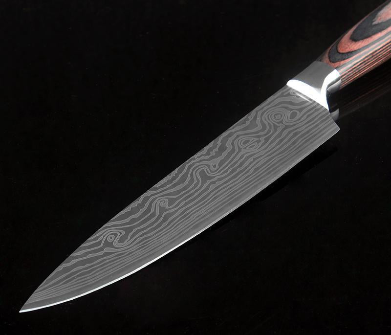 Maliben | Japanese Chef Knife Set Professional Ikasu High Carbon Steel Damascus