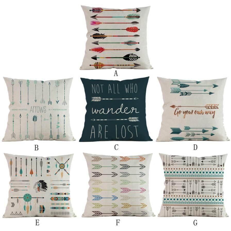 Maliben | Geometric Symbols Decorative Home Pillow Cases