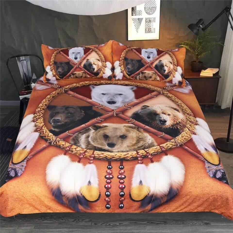 Maliben | 3pcs 3d Wild Animal Native American Dreamcatcher Comfortable Duvet Cover Bedding Set