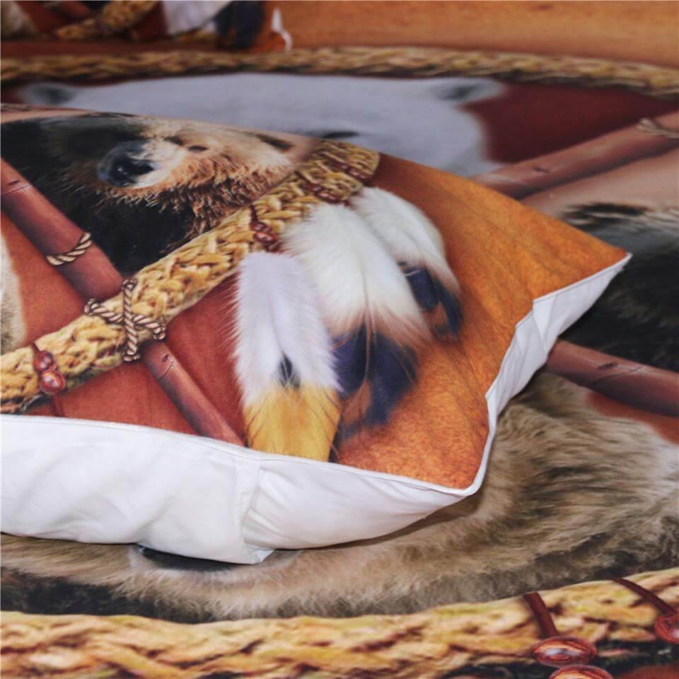 Maliben | 3pcs 3d Wild Animal Native American Dreamcatcher Comfortable Duvet Cover Bedding Set