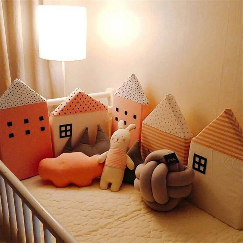Maliben | New Combination Cotton Crib Crocodile/House Pillow For Baby