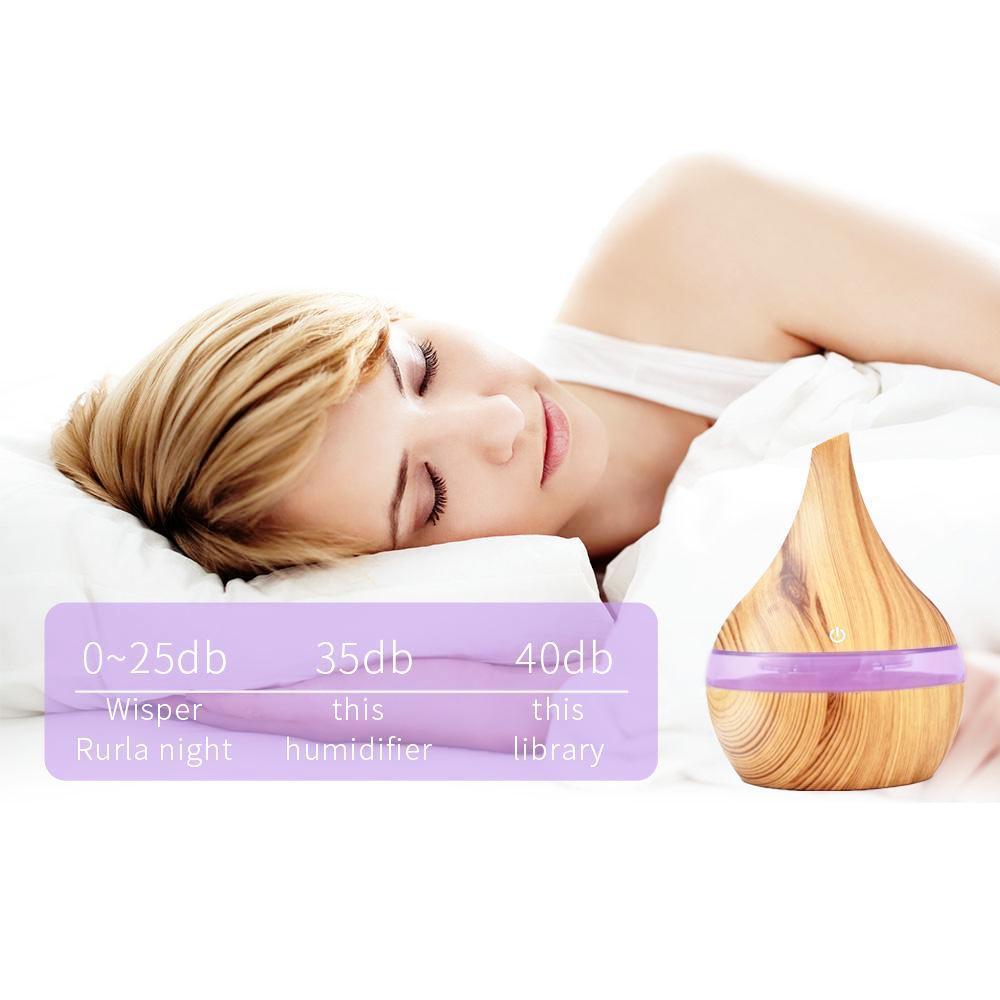 Maliben | Wood Grain Electric Air Humidifier Ultrasonic Essential Oil Diffuser