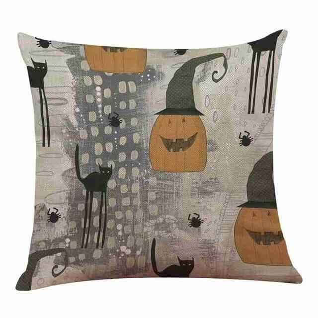 Maliben | Cotton Comfy Pumpkin Printed Halloween Pillow Cases