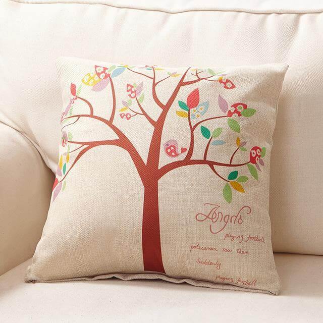 Maliben | Decorative Tree Printed Home Cute Pillow Cases