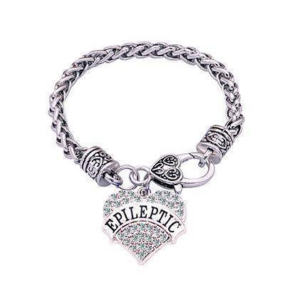 Maliben | Women's Epileptic Medical Alert Bracelet - Crystal Heart