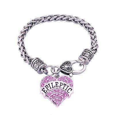 Maliben | Women's Epileptic Medical Alert Bracelet - Crystal Heart