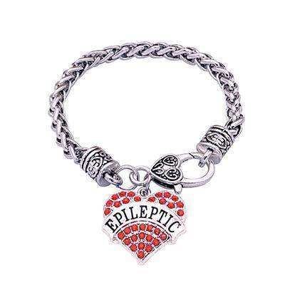 Maliben | Women's Epileptic Medical Alert Bracelet - Crystal Heart