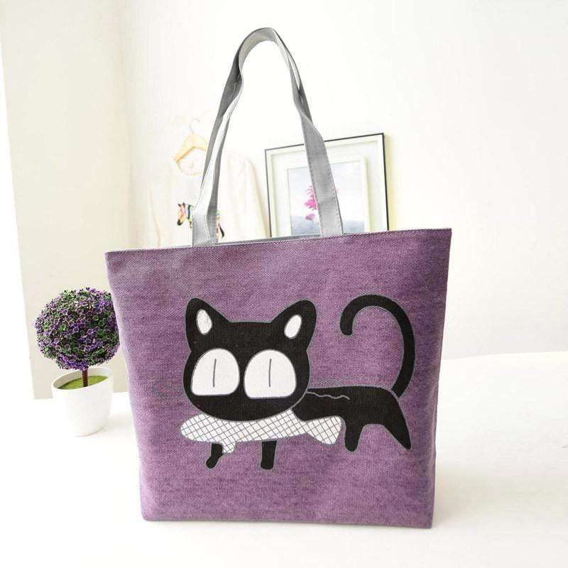 Maliben | Women Canvas Casual Shoulder Tote Cat Handbags