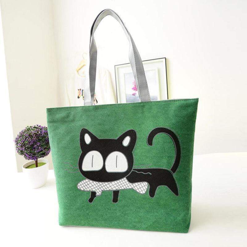 Maliben | Women Canvas Casual Shoulder Tote Cat Handbags