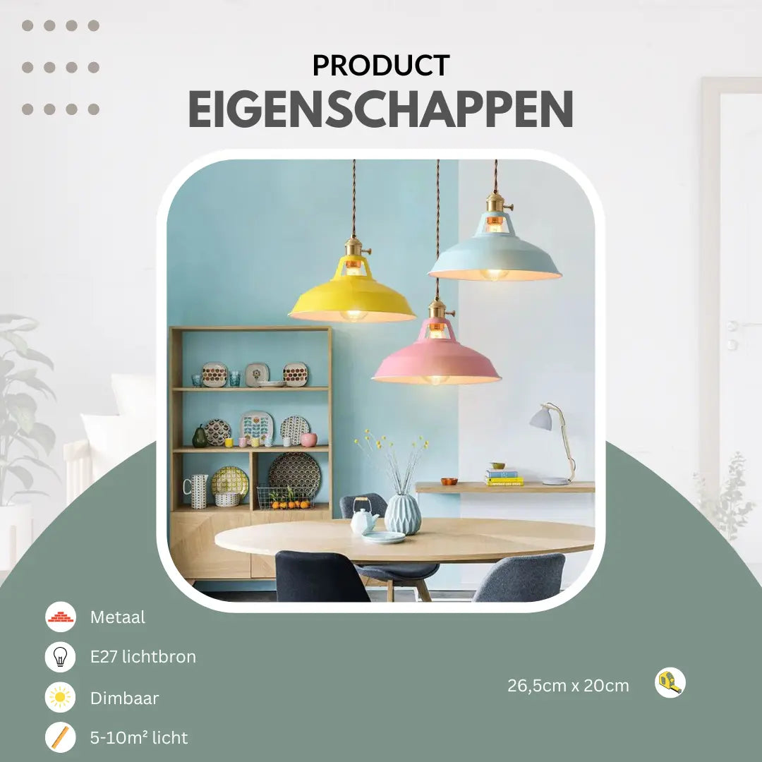Maliben | Colored Retro Pendant Lamp