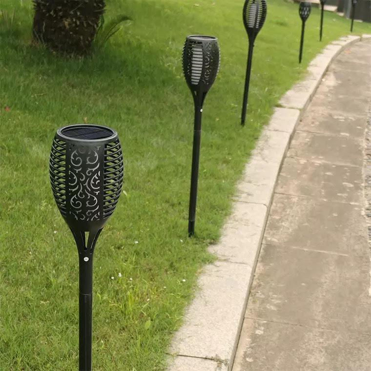 Maliben | Led Solar Garden Torches Deluxe 96 Led (4 Pieces)