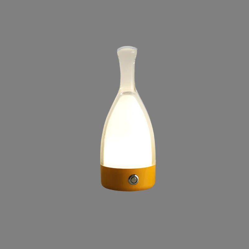 Maliben | Stylish Wine Bottle Table Lamp - Rechargeable With Dimmable Light