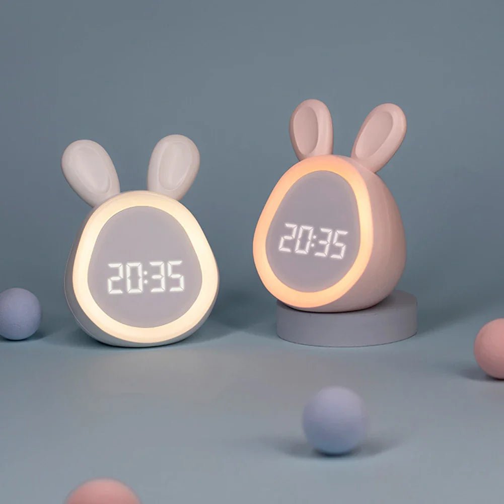 Maliben | Rabbit-Shaped Children's Alarm Clock With Led Night Light - Bunniglow