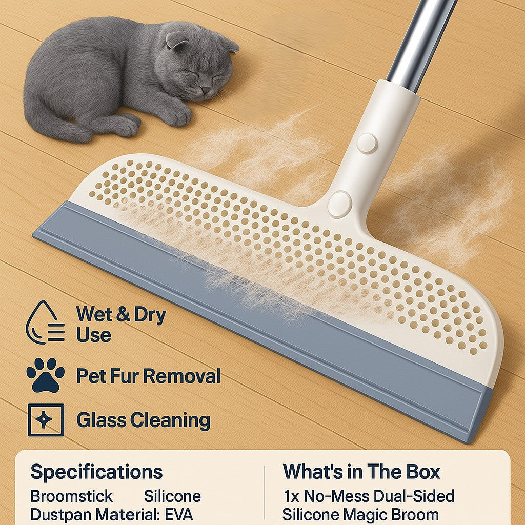 Maliben | No-Mess Dual-Sided Silicone Magic Broom