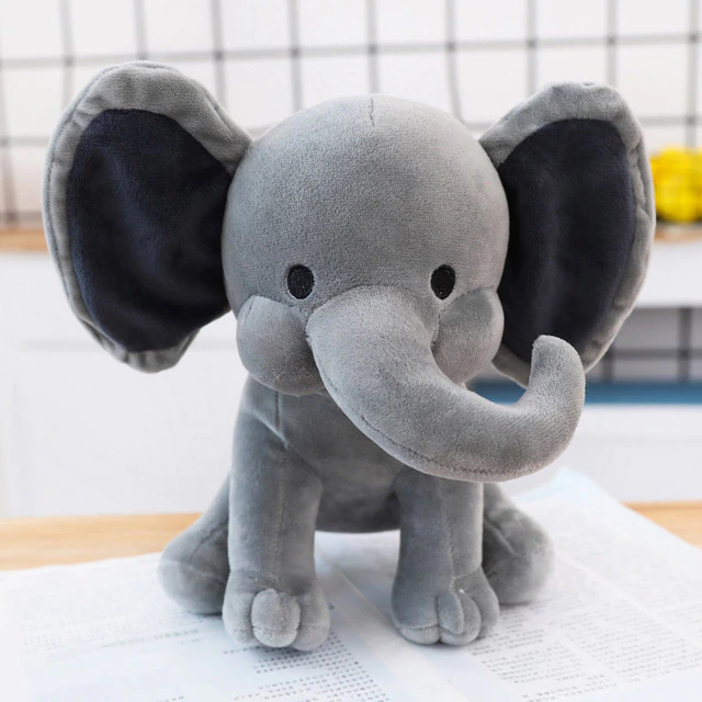 Maliben | Cute Plush Grey Elephant Pillow Dolls For Baby