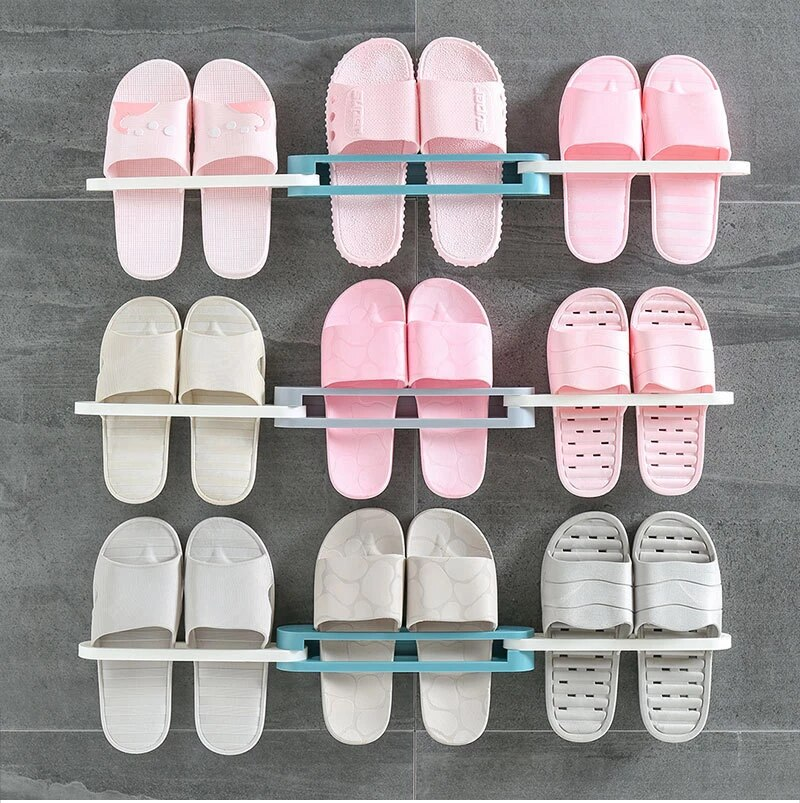 Maliben | 3in1 Space Saver Wall Hanging Slipper Hanger