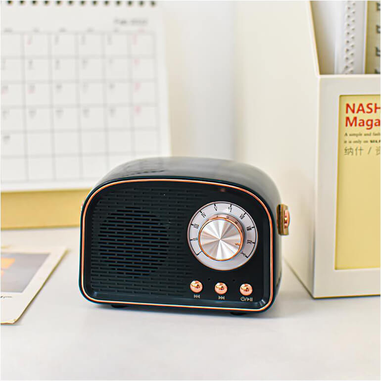 Maliben | Retro Round Radio Bluetooth Speaker